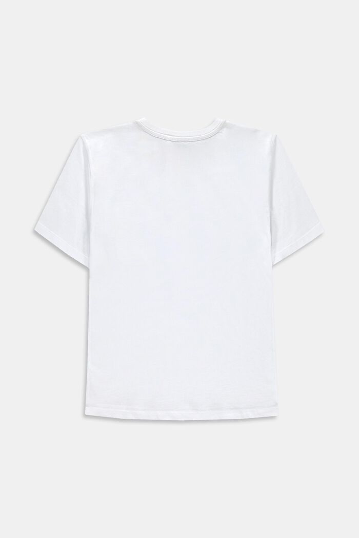 T-shirt met borstzak, 100% katoen, WHITE, overview