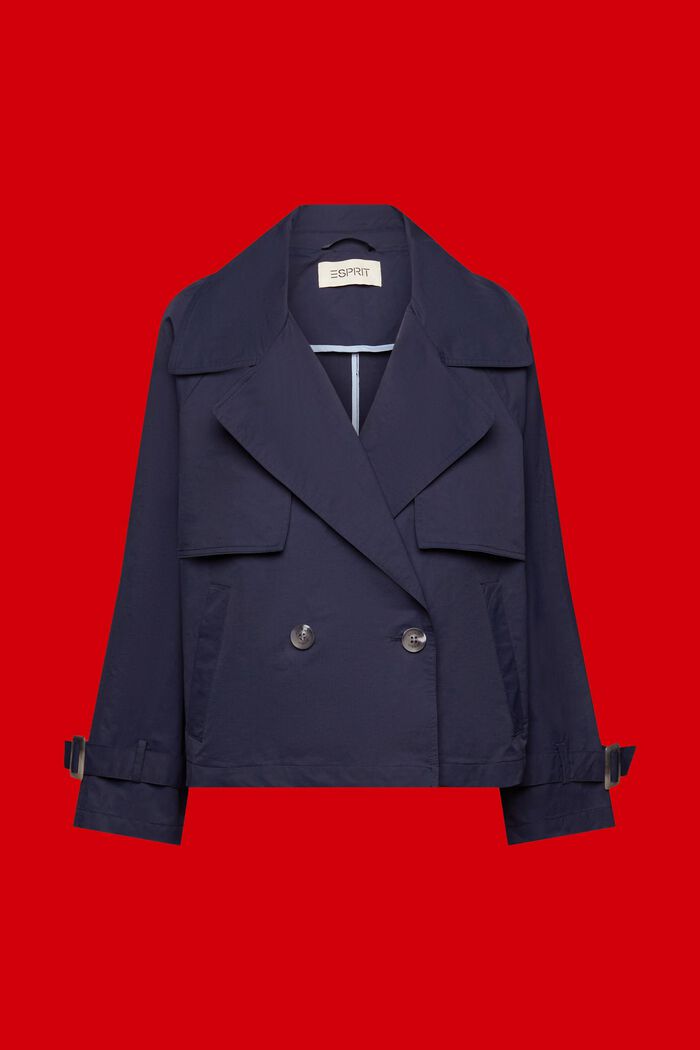 Korte double-breasted trenchcoat, NAVY, detail image number 5
