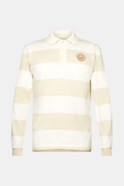 Gestreepte rugbypolo, OFF WHITE, overview