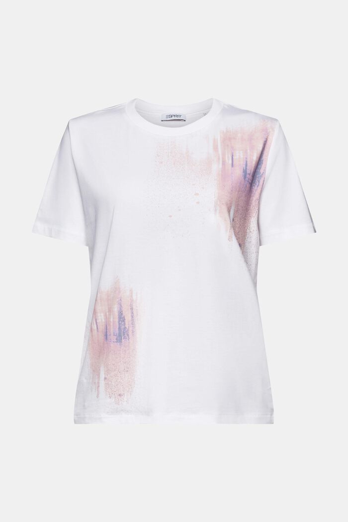 Katoenen T-shirt met grafische print, WHITE, detail image number 6