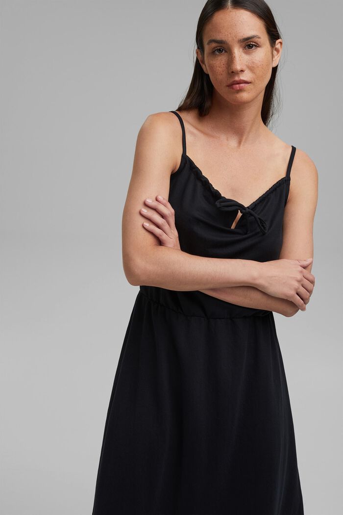 Jersey jurk met LENZING™ ECOVERO™, BLACK, detail image number 0