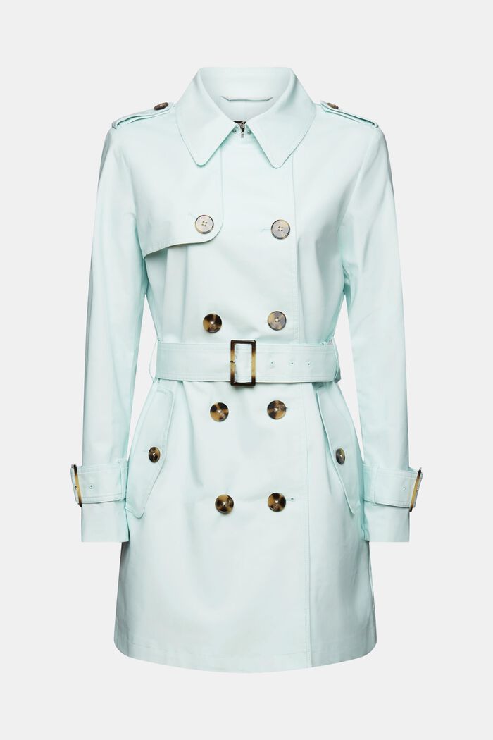 Double-breasted trenchcoat, LIGHT AQUA GREEN, detail image number 6