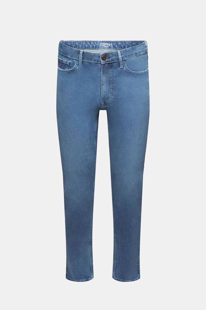 Slim fit jeans met middelhoge taille, BLUE MEDIUM WASHED, detail image number 7