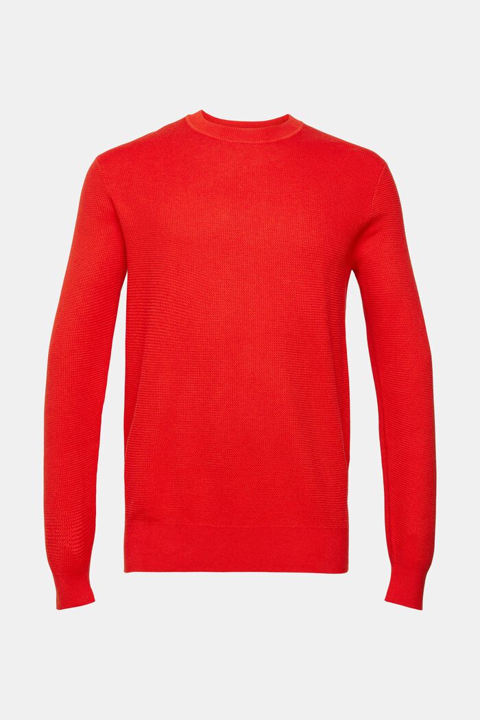 Gestreepte sweater, RED, overview