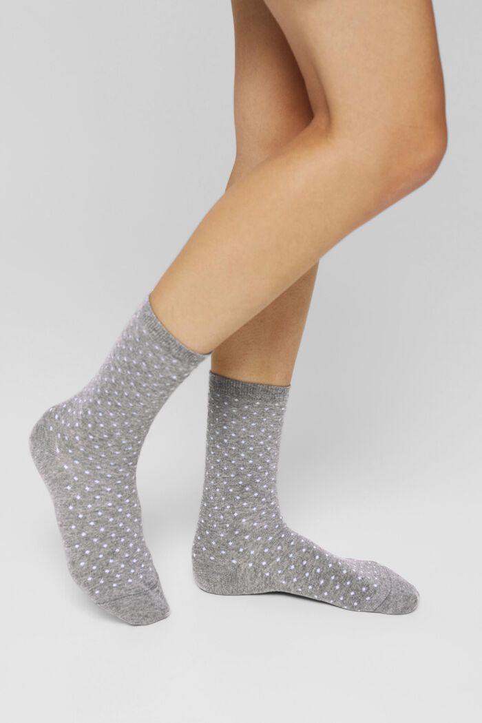 2 paar sokken van een mix met biologisch katoen, LIGHT GREY MELANGE, detail image number 2