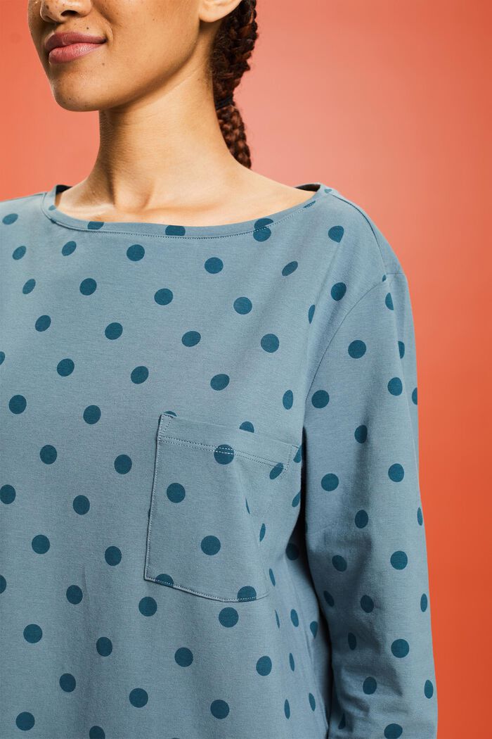 Nachthemd met polkadots, NEW  TEAL BLUE, detail image number 2