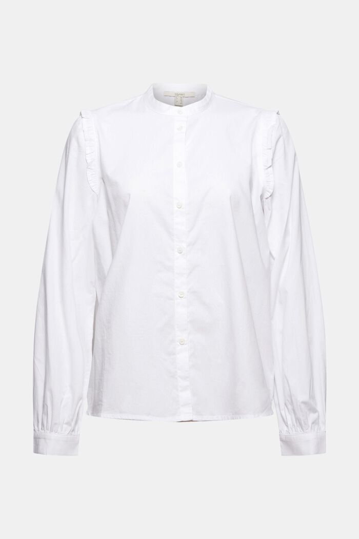 Overhemdblouse met ruches, WHITE, detail image number 5