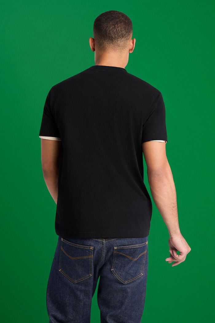 Uniseks T-shirt van katoen-jersey met logo, BLACK, detail image number 3