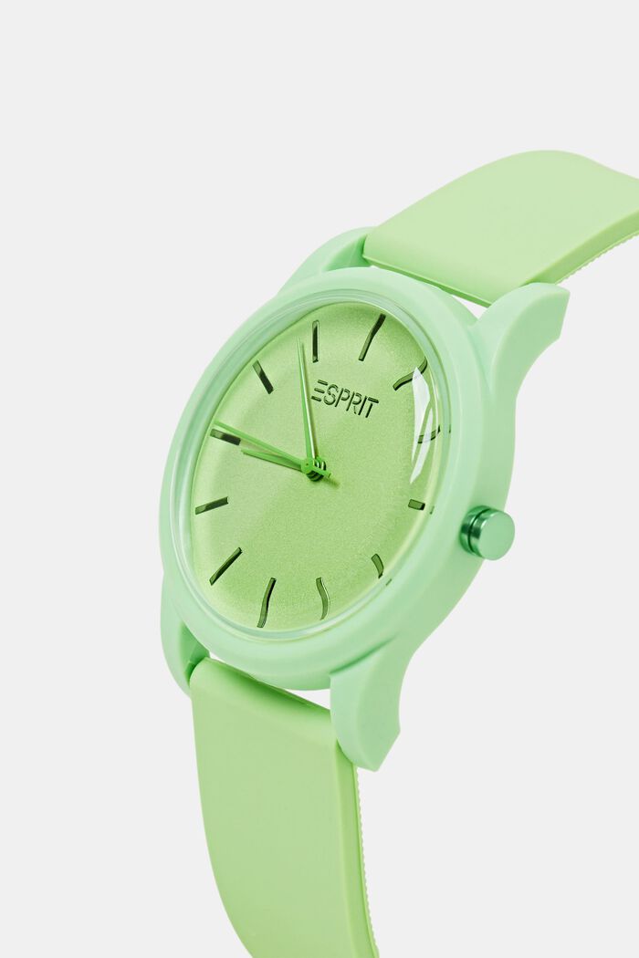 Plastic horloge met rubber band, LIGHT GREEN, detail image number 1