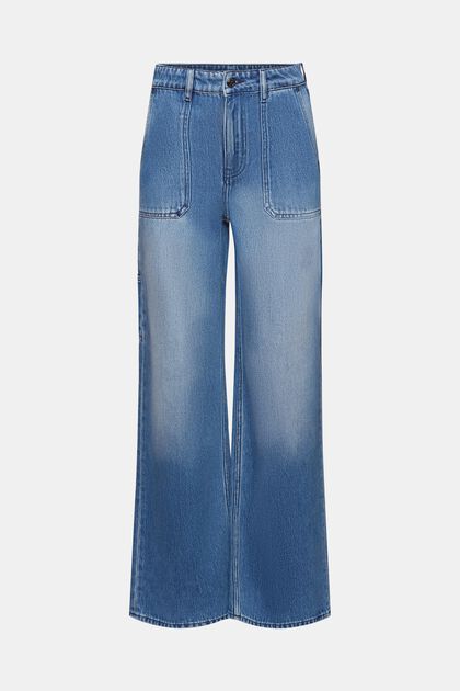 Carpenter jeans met hoge taille, BLUE MEDIUM WASHED, overview