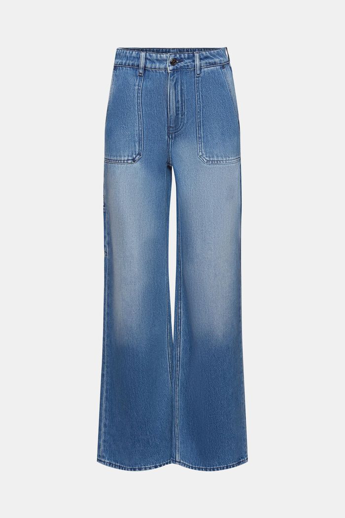 Carpenter jeans met hoge taille, BLUE MEDIUM WASHED, detail image number 8