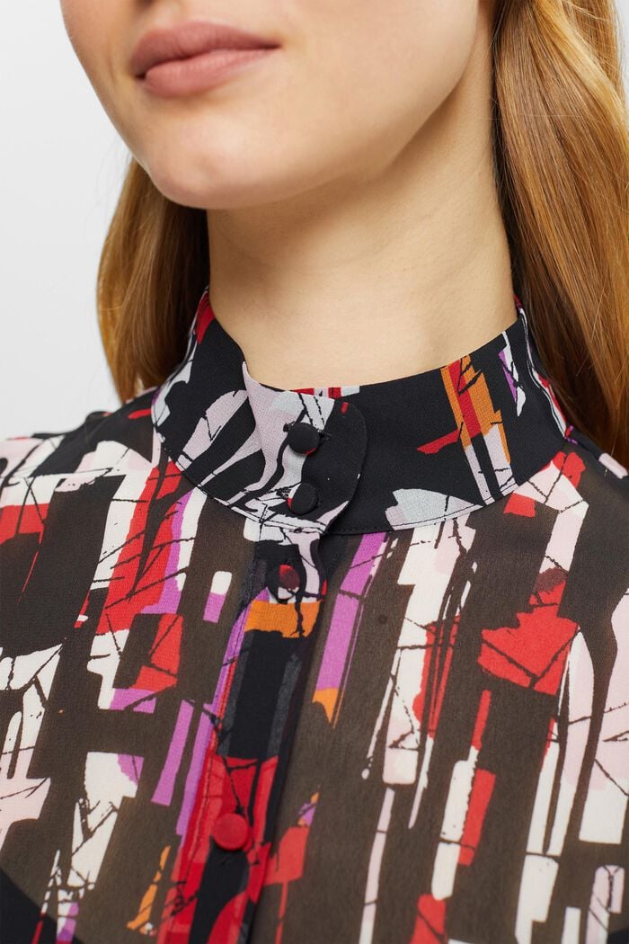 Chiffon blouse met motief, BLACK, detail image number 3