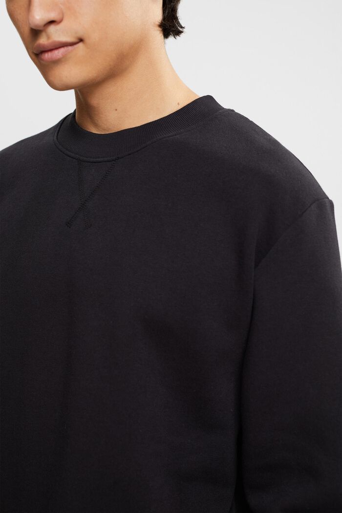 Gerecycled: effen sweatshirt, BLACK, detail image number 2