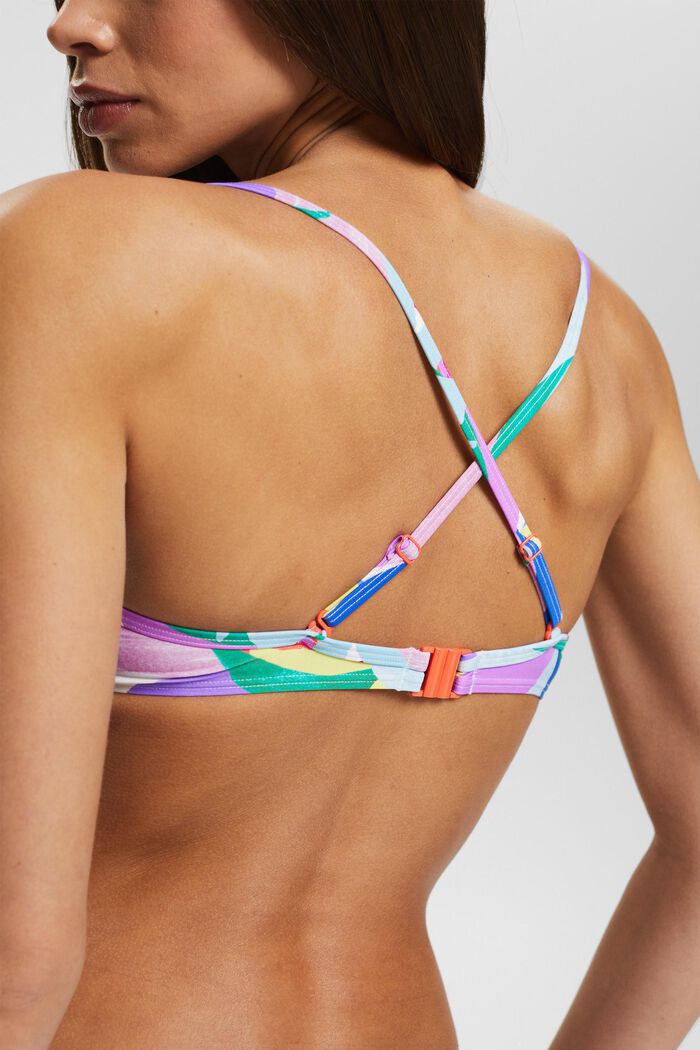 Gerecycled: bikinitop met kleurig motief, VIOLET, detail image number 3