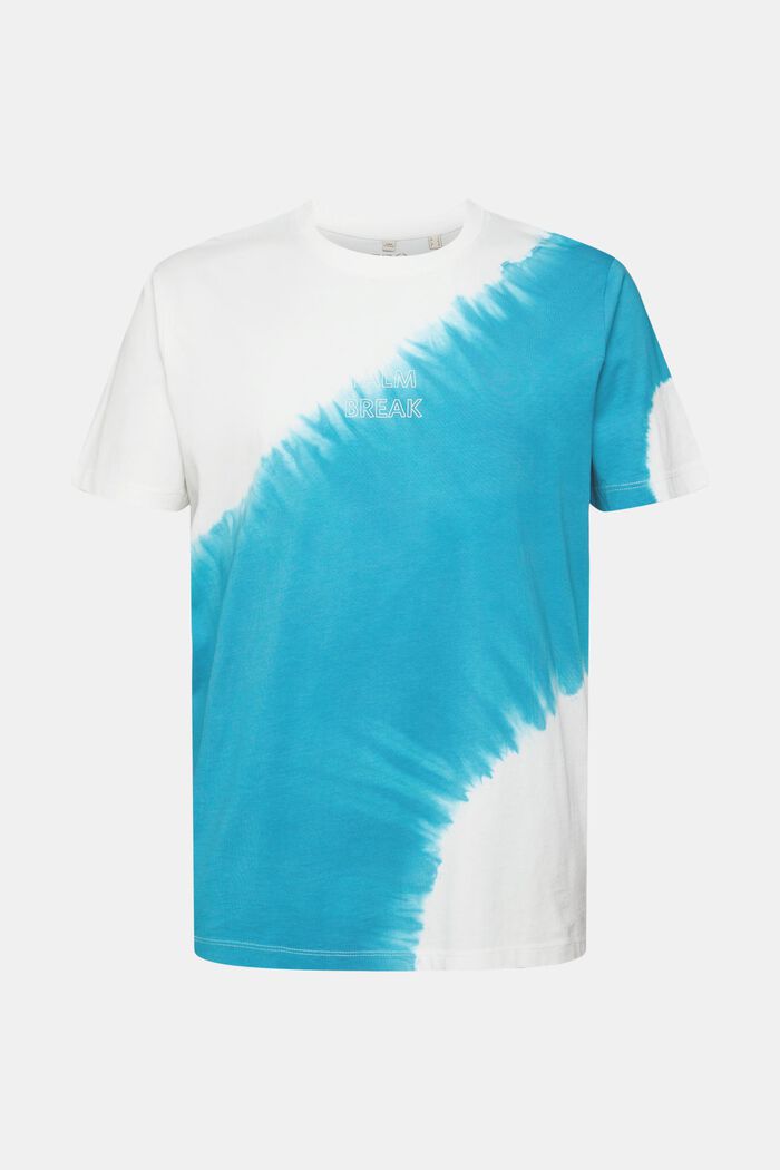 Jersey T-shirt met gebatikte kleuring, TEAL BLUE, detail image number 6