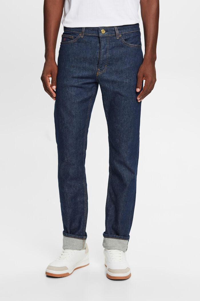 Rechtlijnige jeans met middelhoge taille, BLUE RINSE, detail image number 0