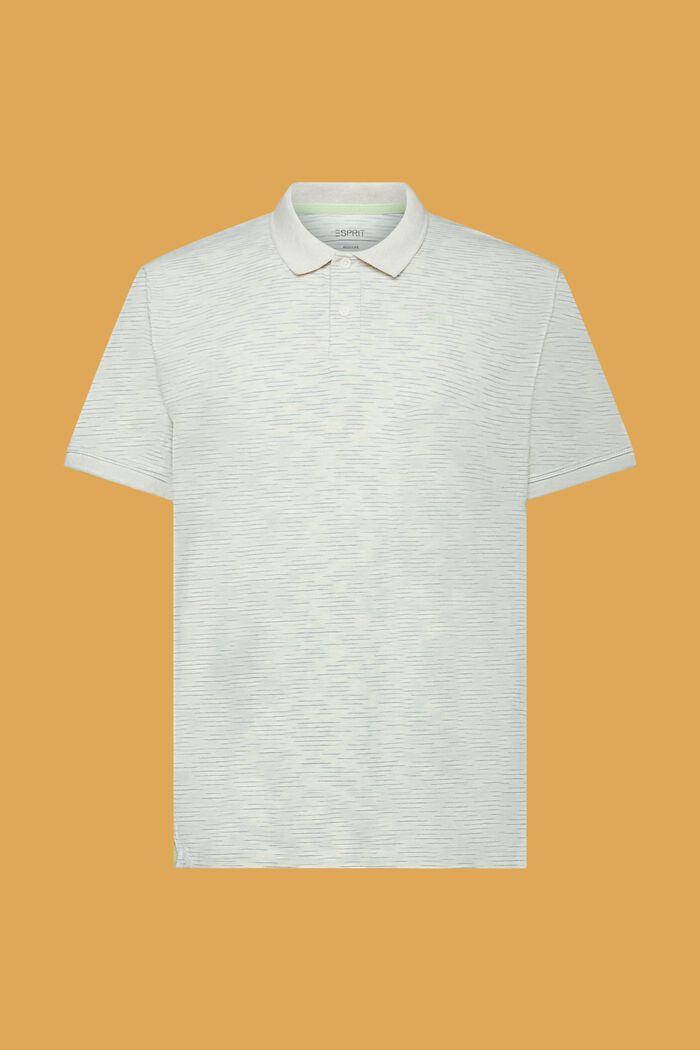 Poloshirt met fijn gemêleerde strepen, CITRUS GREEN, detail image number 6