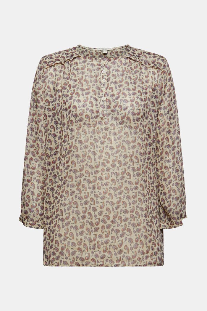 Chiffon blouse met paisleyprint en top, OFF WHITE, detail image number 6