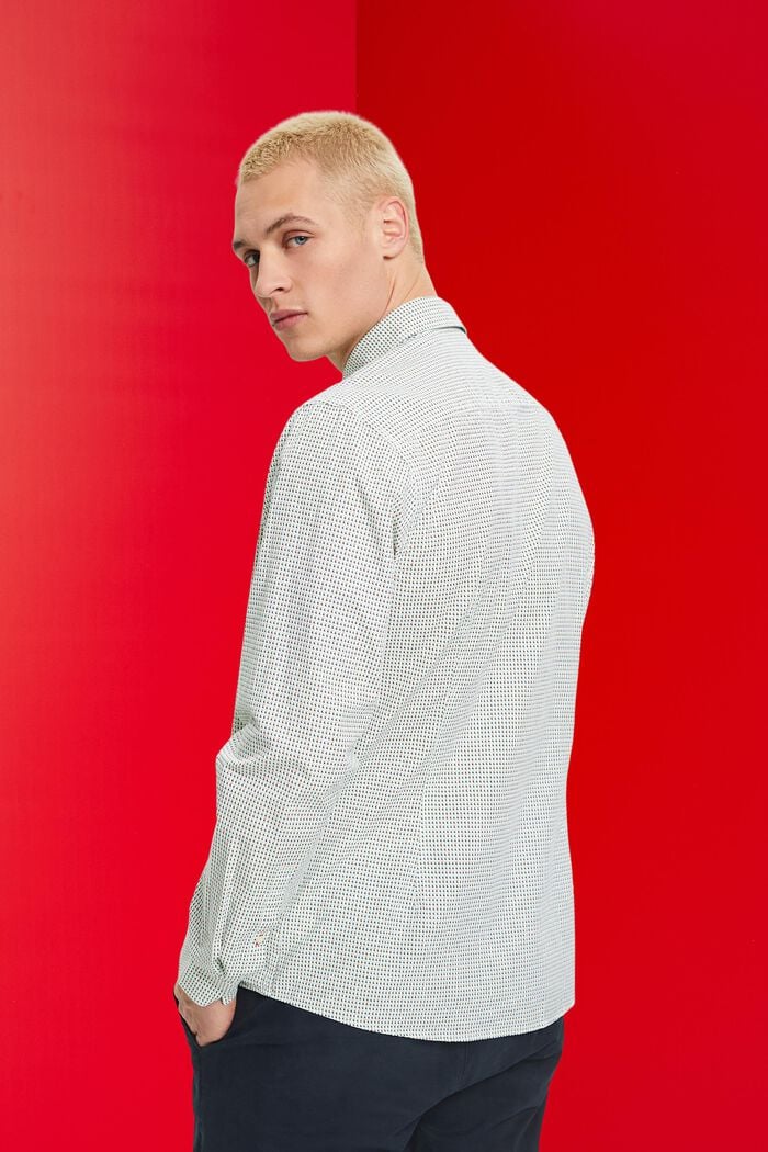 Slim fit-overhemd met patroon all-over, WHITE, detail image number 3
