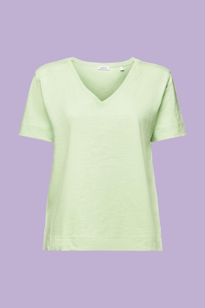Jersey T-shirt met V-hals, LIGHT GREEN, detail image number 5
