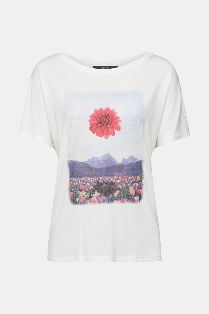 T-shirt met print, LENZING™ ECOVERO™, NEW OFF WHITE, overview