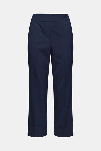 Mid rise cropped broek, NAVY, overview
