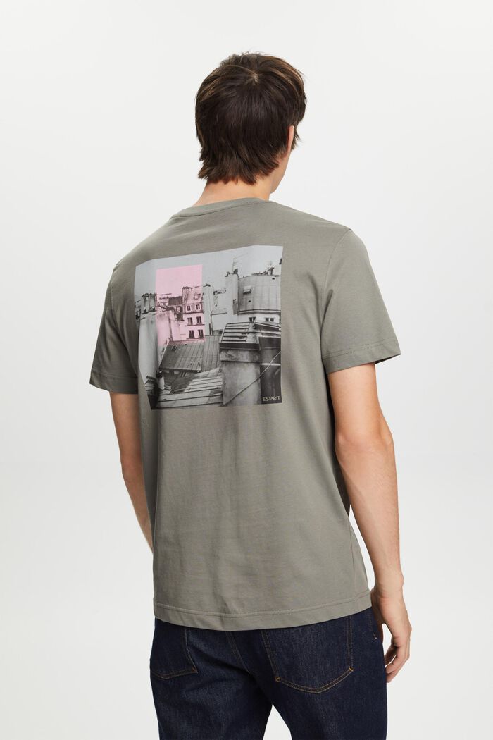 T-shirt met print op de voor- en achterkant, GUNMETAL, detail image number 3