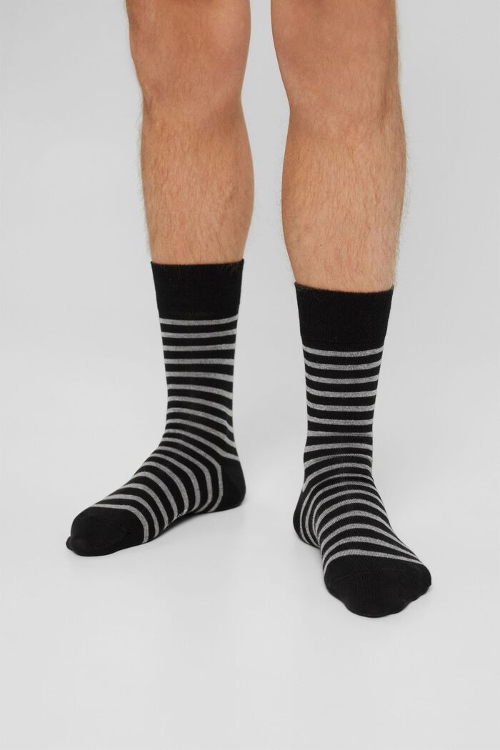 Set van 2 paar sokken, biologisch katoen, BLACK, detail image number 2