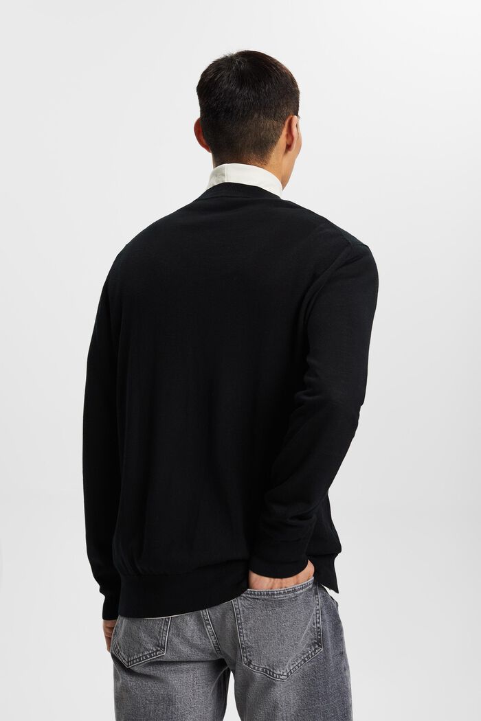 Wollen sweater met een ronde hals, BLACK, detail image number 3