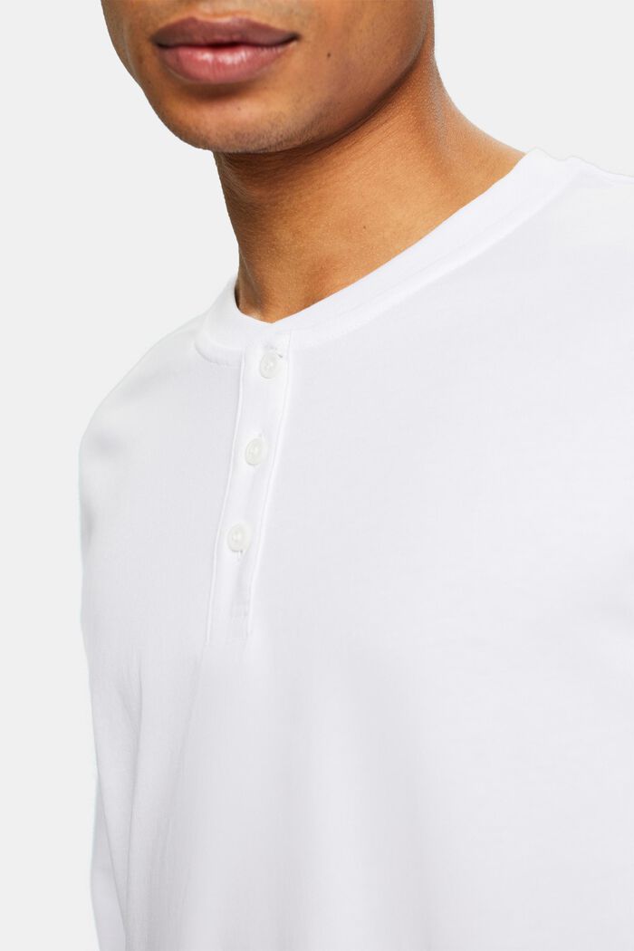 Jersey henly top, WHITE, detail image number 3