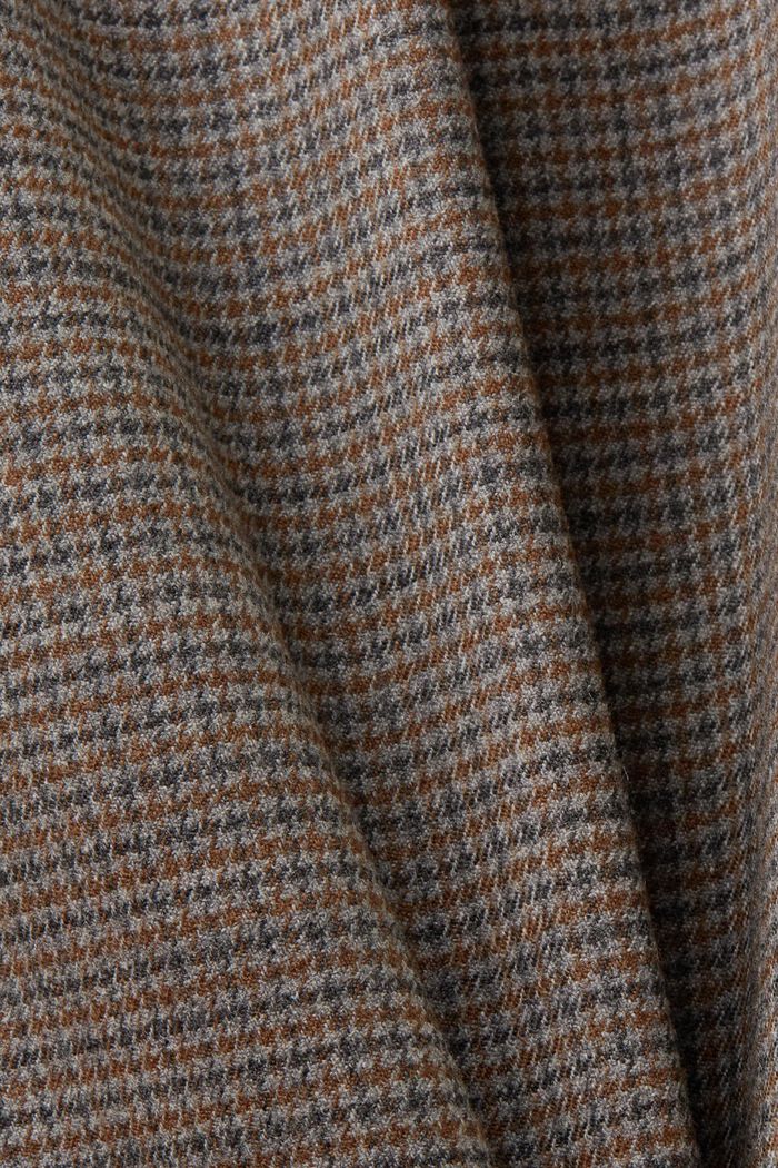 Wollen broek met pied-de-poule-patroon, BROWN GREY, detail image number 6