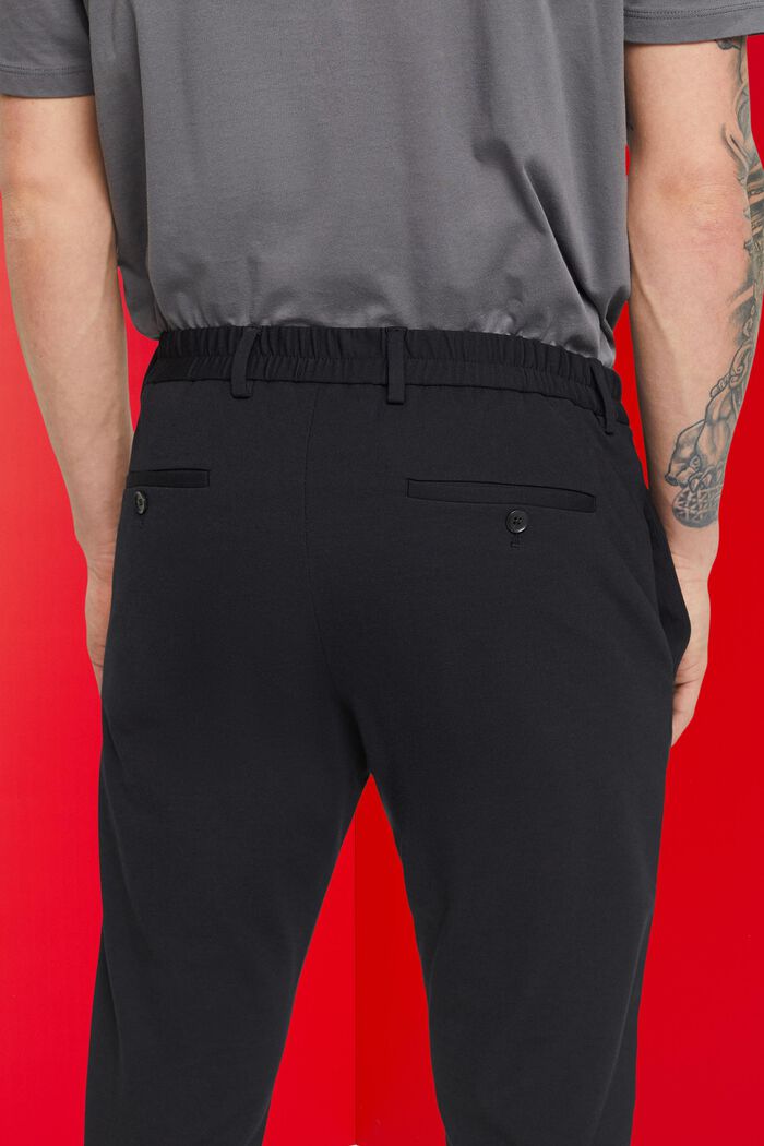 Pantalon van piqué-jersey, BLACK, detail image number 0