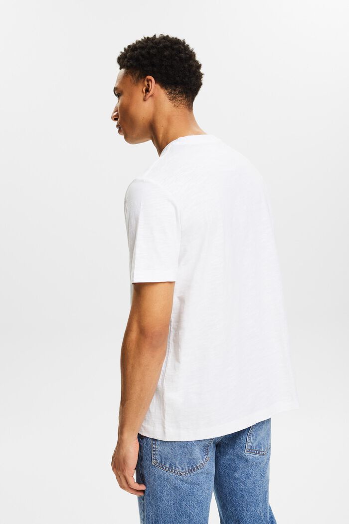 T-shirt van slubkatoen met zak met logo, WHITE, detail image number 2