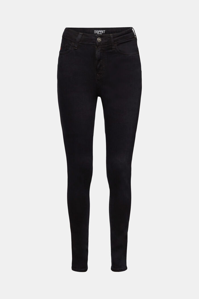Premium skinny jeans met hoge taille, BLACK DARK WASHED, detail image number 7