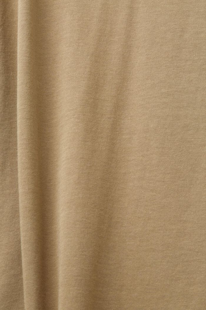 Jersey T-shirt met ronde hals, 100% katoen, KHAKI GREEN, detail image number 5