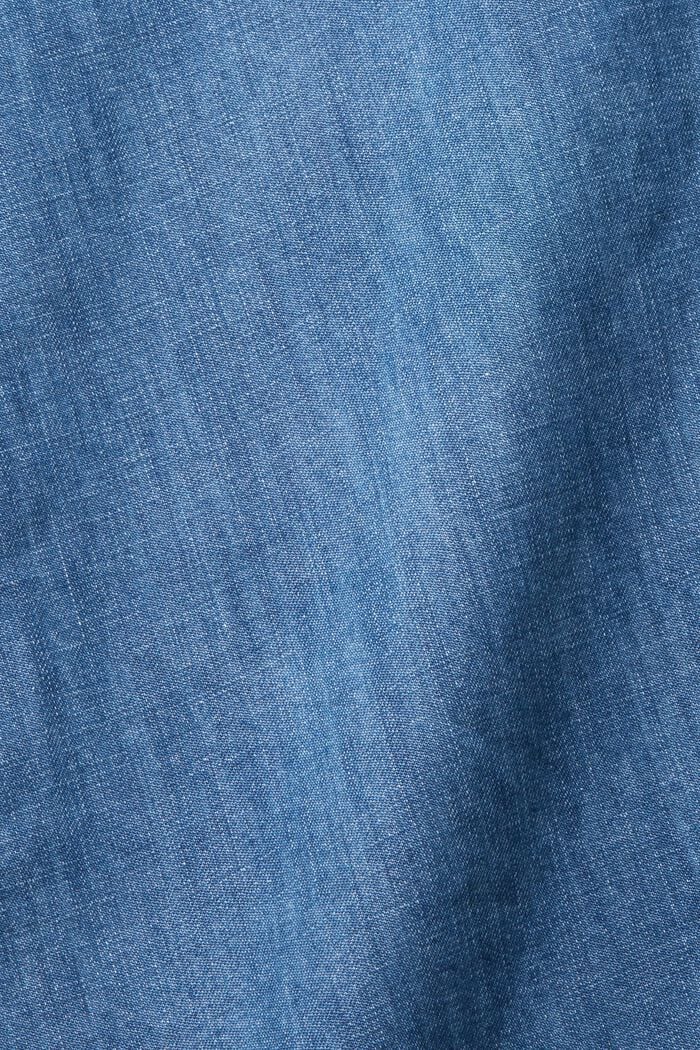 Met hennep: blouse van denim, BLUE MEDIUM WASHED, detail image number 6