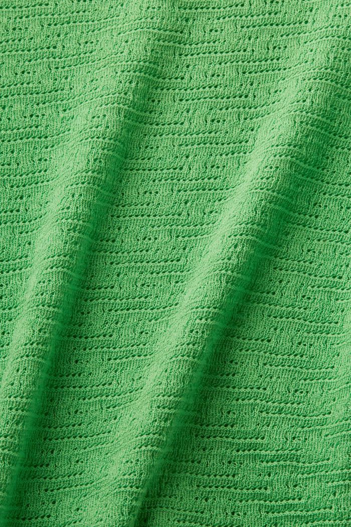 Pointelle trui met korte mouwen, CITRUS GREEN, detail image number 4