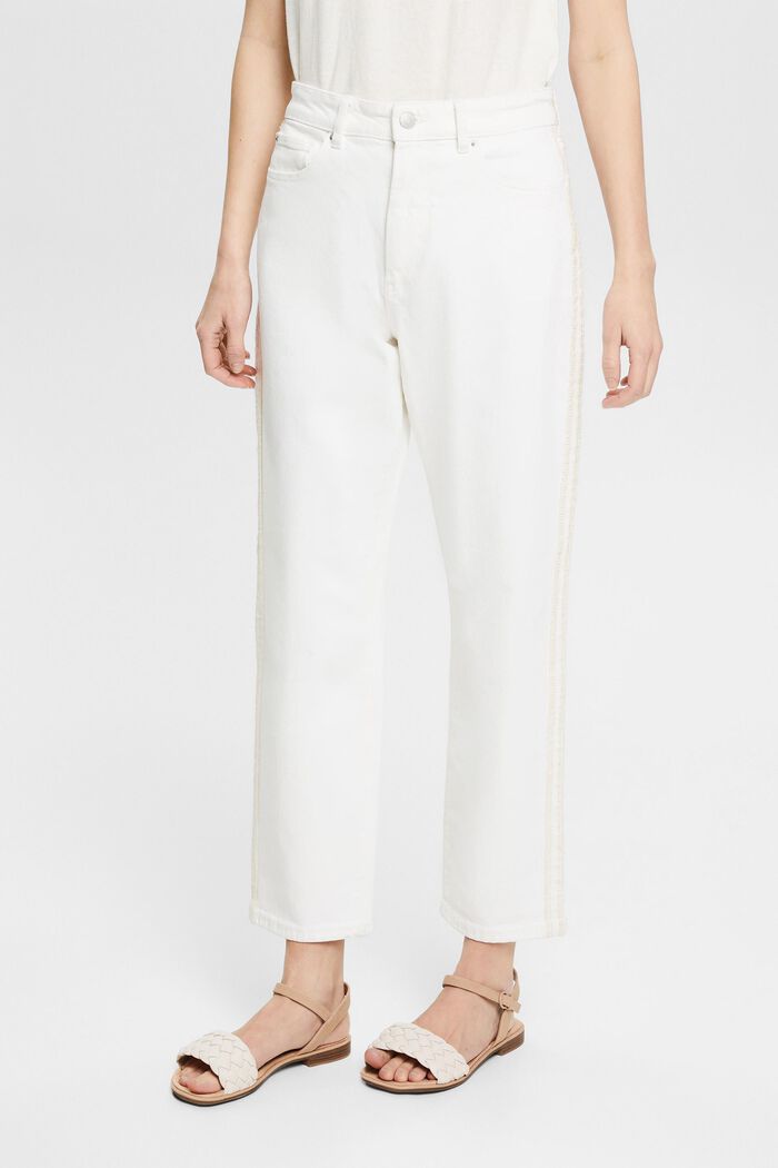 Jeans met rechte pijpen, WHITE, detail image number 0