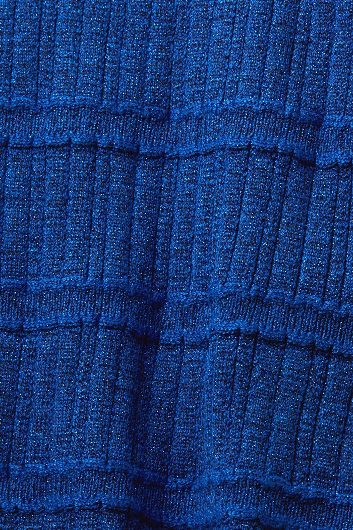 Cropped trui met opstaande kraag van lamé, BRIGHT BLUE, detail image number 5