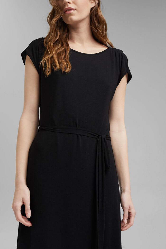 Jersey maxi-jurk van LENZING™ ECOVERO™, BLACK, detail image number 3