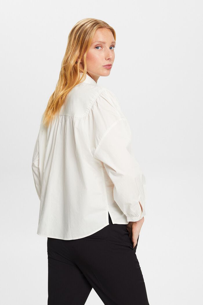 Popeline blouse, 100% katoen, OFF WHITE, detail image number 1