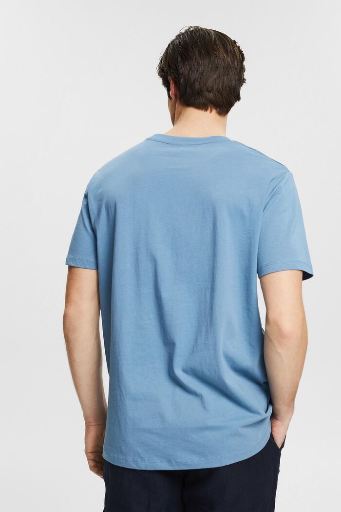 Jersey T-shirt met print, biologisch katoen, BLUE, detail image number 3