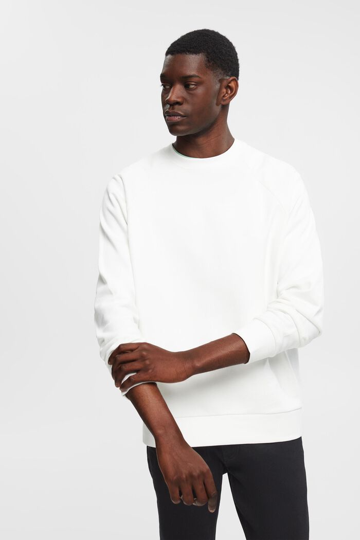 Katoenen sweatshirt met relaxed fit, OFF WHITE, detail image number 0