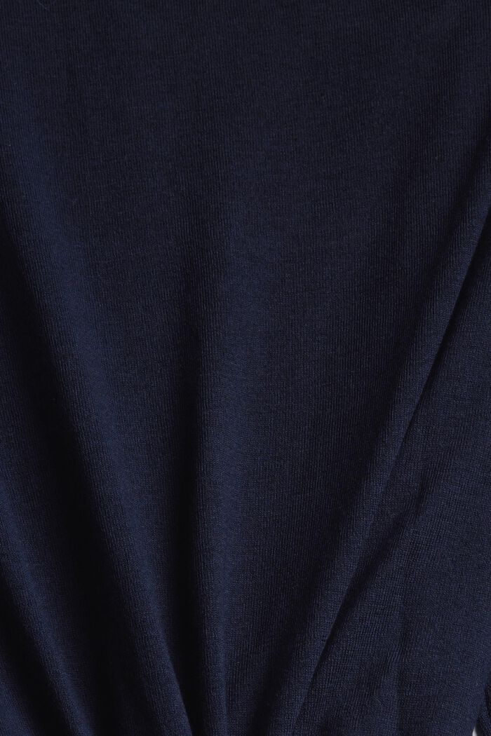 Fijngebreide trui van 100% katoen, NAVY, detail image number 1