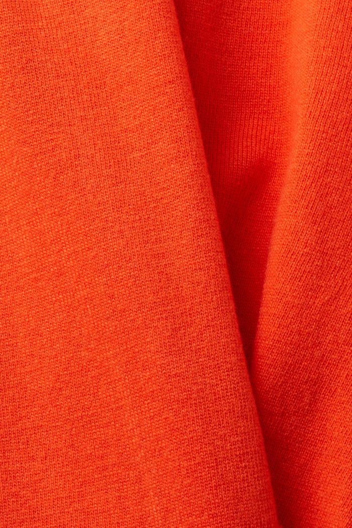 Gebreide trui met korte mouwen, ORANGE RED, detail image number 4