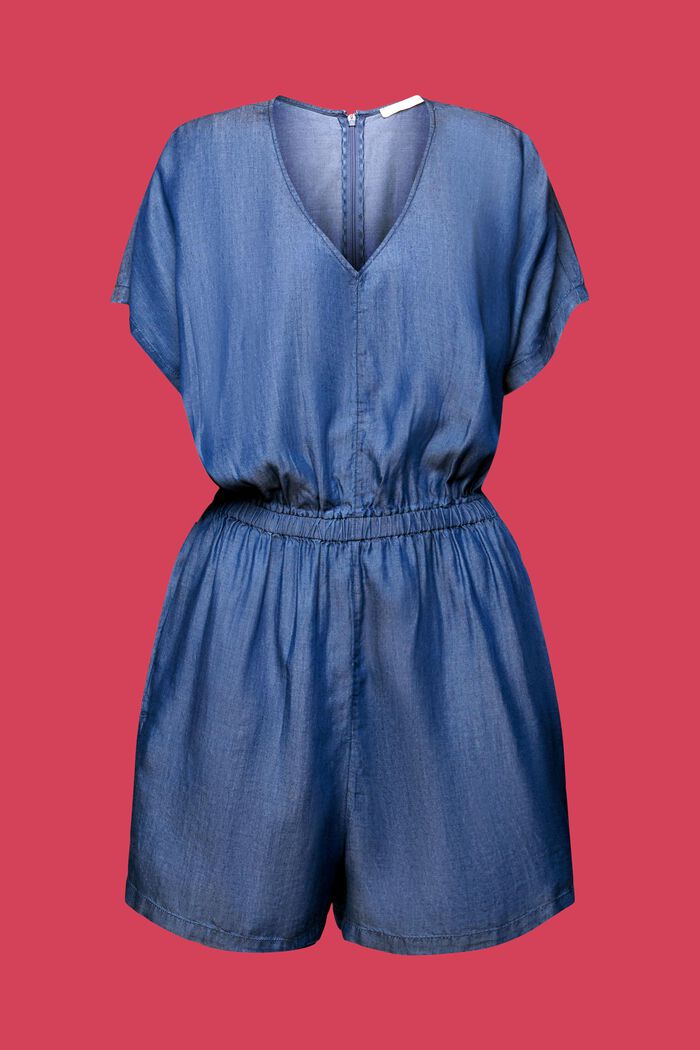 Korte jumpsuit met een denim look, TENCEL™, BLUE MEDIUM WASHED, detail image number 5