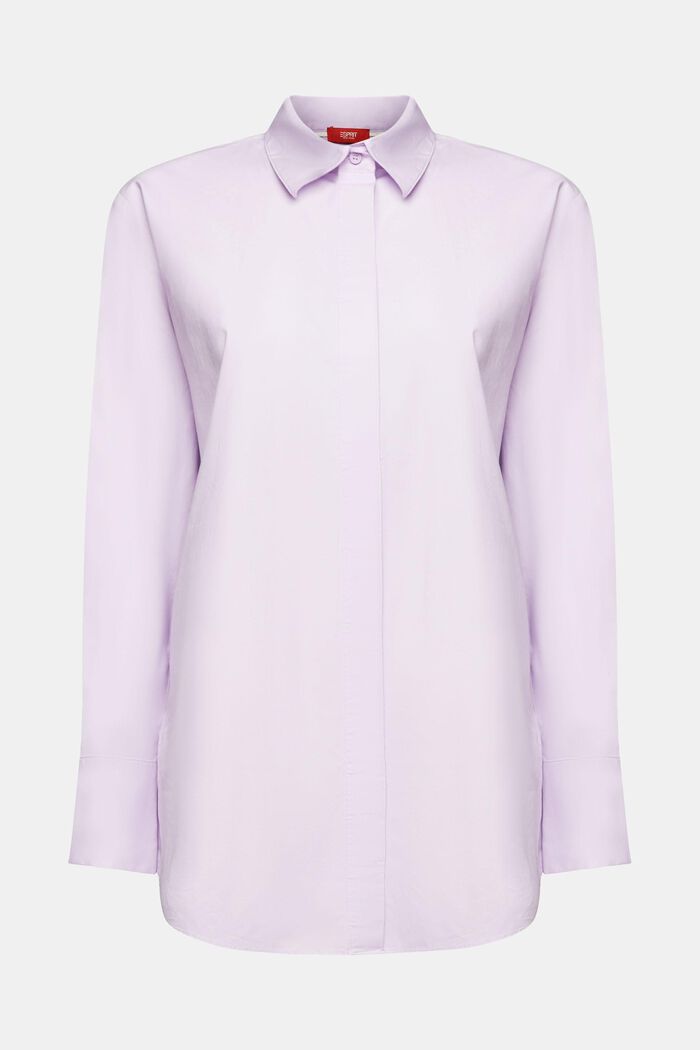 Oversized hemd van katoen-popeline, LAVENDER, detail image number 6