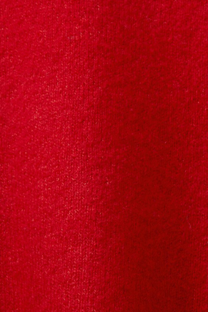 Gebreide trui met blousonmouwen, DARK RED, detail image number 5