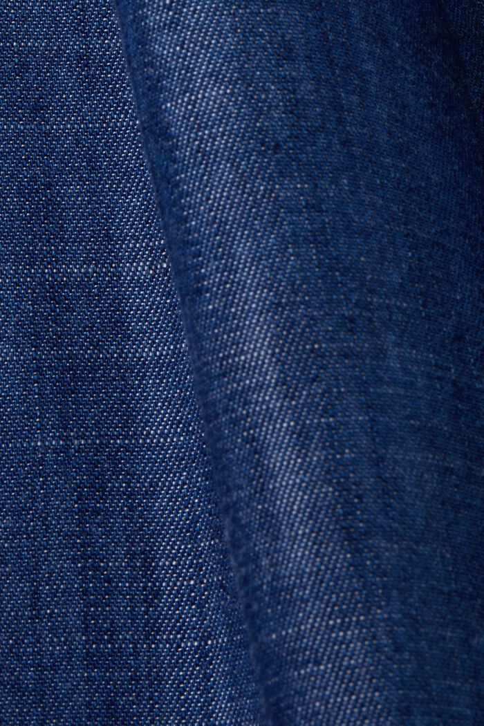 Broek met wijde pijpen en strikceintuur, BLUE DARK WASHED, detail image number 6