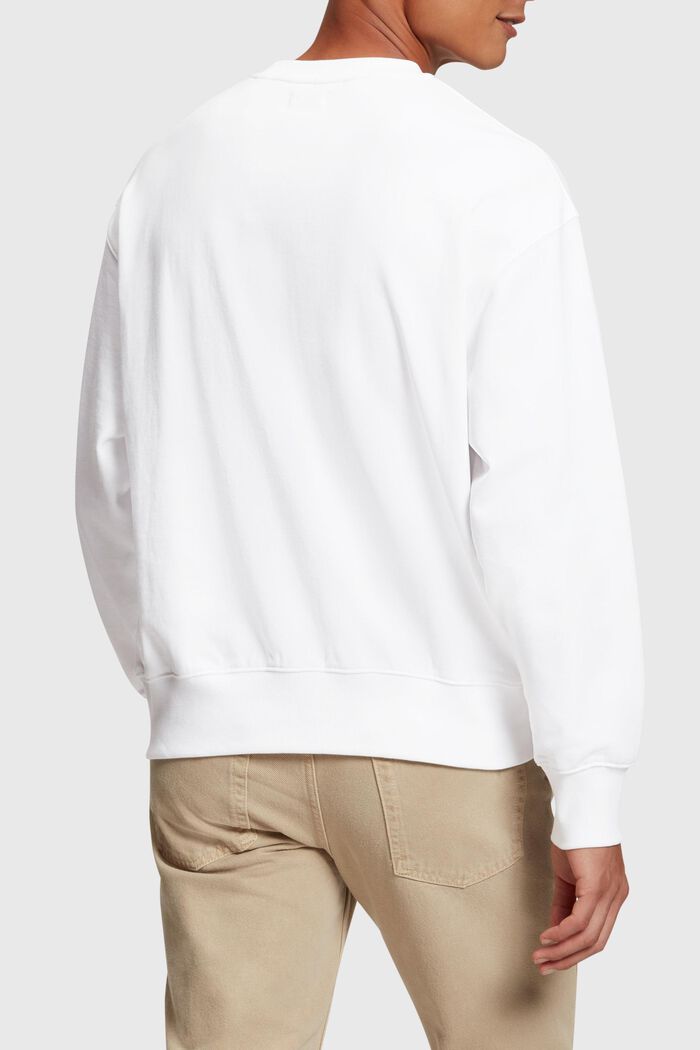 Matglanzend sweatshirt met label, WHITE, detail image number 1